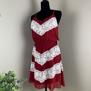 🖤 Charming Charlie’s Chevron Lace Dress